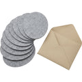 Ywjnp Oval Polyester Felt Coasters Eight Piece Fog Gray - Product view