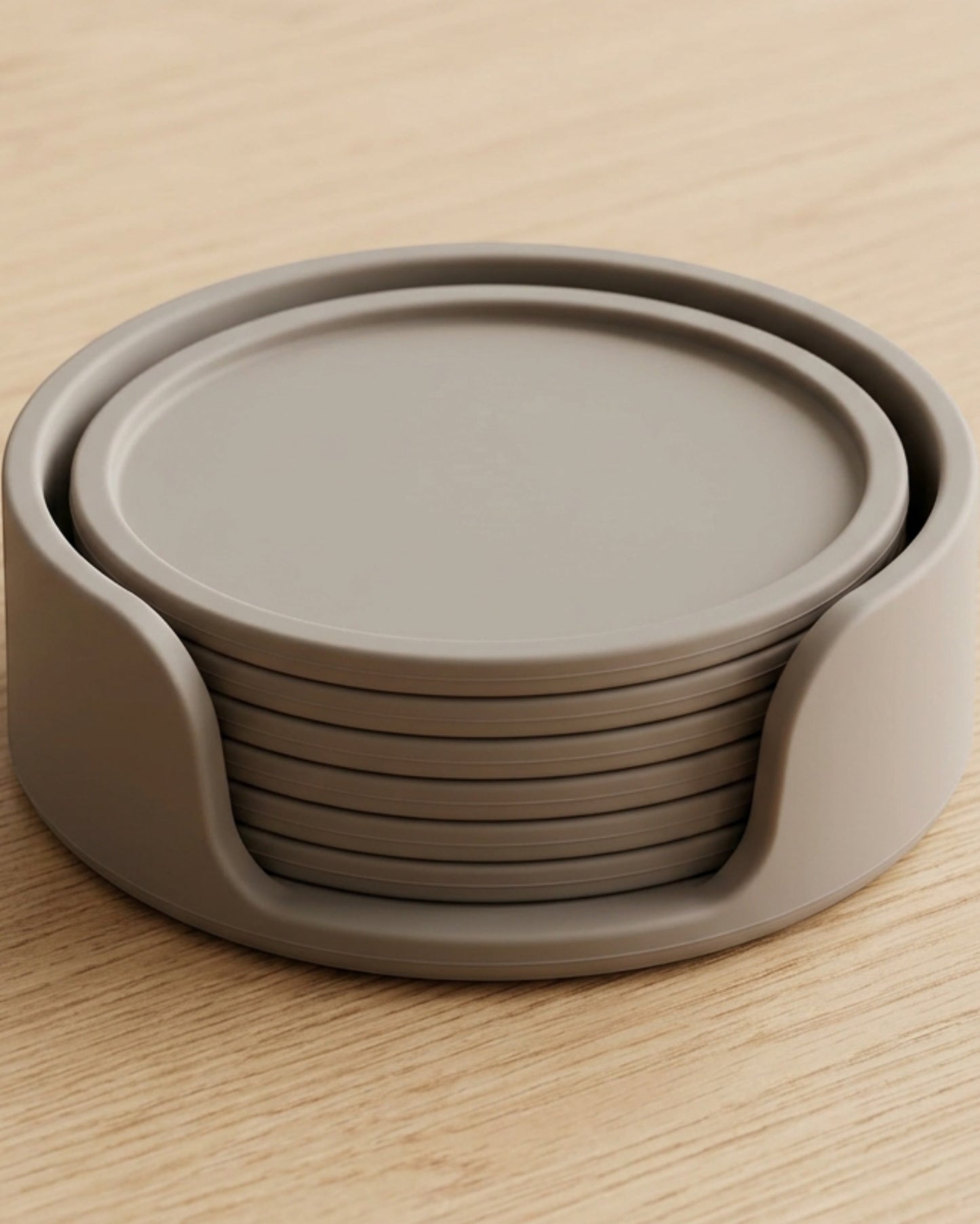 Ywjnp Quietring Matte Silicone Drink Coasters 4 in Set of 6 - Lifestyle view