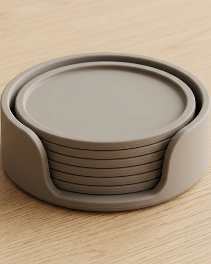 Ywjnp Quietring Matte Silicone Drink Coasters 4 in Set of 6 - Lifestyle view